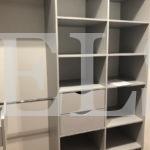 Гардеробный шкаф в стиле неоклассика цвета Светло-серый / Светло-серый, Серебро (1 дверь) Фото 5
