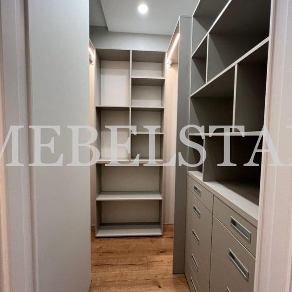 Гардеробный шкаф в стиле модерн цвета Серый / Серый (0 дверей)