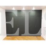 Шкаф во всю стену в классическом стиле цвета Дуб галифакс натуральный / Антрацит софт (6 дверей) Фото 2