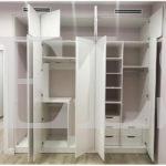 Шкаф в нишу в стиле минимализм цвета Белый / Белый (5 дверей) Фото 2