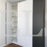 Корпусный шкаф цвета Белый Премиум гладкий / Белый глянец, Черный (4 двери) Фото 3