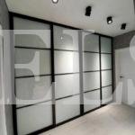 Встраиваемый шкаф цвета Белый Премиум гладкий / Серый (4 двери) Фото 1