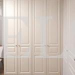 Встраиваемый угловой шкаф в классическом стиле цвета Бежевый песок / Жемчужно-белый (7 дверей) Фото 1
