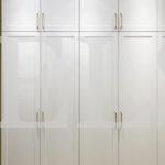 Корпусный шкаф в классическом стиле цвета Белый Премиум гладкий / Рикамо милк софт (6 дверей) Фото 7