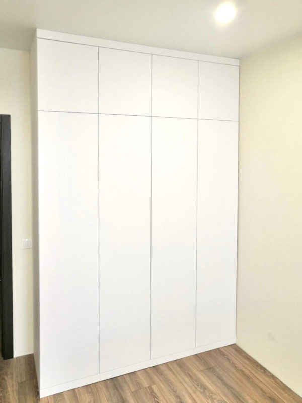 Корпусный шкаф цвета Белый Премиум гладкий / Белый софт (4 двери)