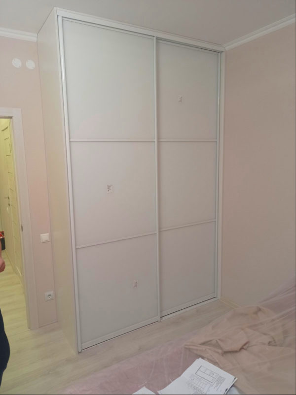 Встраиваемый шкаф цвета Бежевый песок / Белый (2 двери)
