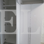 Распашной шкаф в стиле минимализм цвета Белый / Белый глянец (4 двери) Фото 3