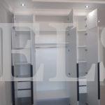 Распашной шкаф в стиле минимализм цвета Белый / Белый глянец (4 двери) Фото 2