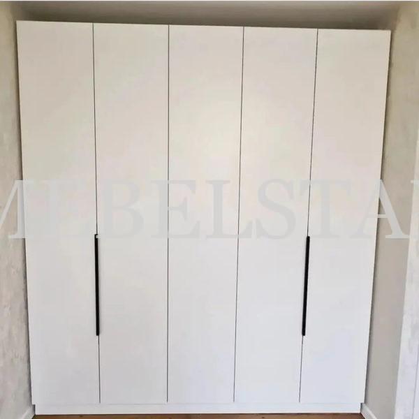 Распашной шкаф цвета Белый Премиум гладкий / Белый премиум (5 дверей)