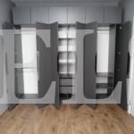 Распашной шкаф в стиле минимализм цвета Хромикс бронза / Графит софт (6 дверей) Фото 4