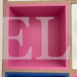 Шкаф в детскую цвета Дуб белфорд, Светло-розовый, Синий / Белый софт (2 двери) Фото 3