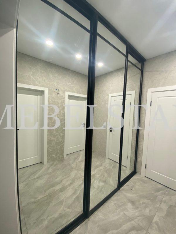 Встраиваемый шкаф цвета Белый базовый / Зеркало (3 двери)