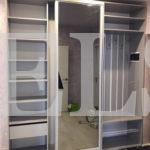 Шкаф в прихожую цвета Серый / Светло-розовый, Серебро (2 двери) Фото 2